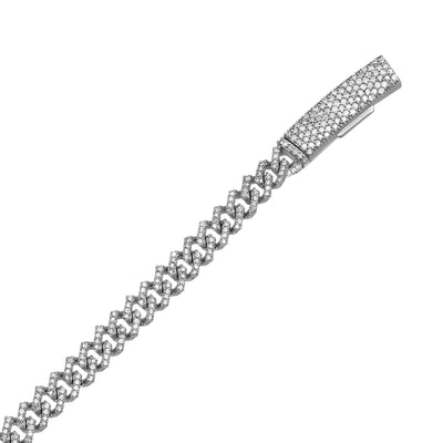 Picture of 6.5mm Diamond Edge Cuban Link Chain 5.95ctw 10K White Gold