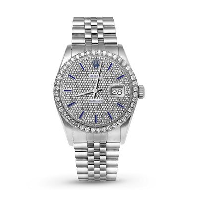 Picture of Rolex Datejust Diamond Bezel Watch 36mm Blue Dial | 3.65ct