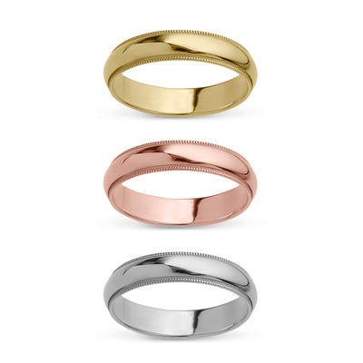 Picture of Classic Milgrain Wedding Band Gold - Solid