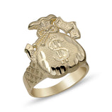 Picture of Diamond-Cut Money Bag Luck Ring 10K Yellow Gold