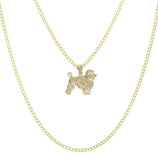 Picture of 7/8" Diamond Cut Poodle Pendant & Chain Necklace Set 10K Yellow Gold