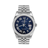 Picture of Rolex Datejust Diamond Bezel Watch 41mm Bright Blue Roman Dial | 5.25ct