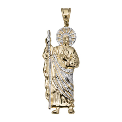 Picture of 3 1/4" Diamond-Cut St. Jude Pendant 10K Yellow Gold