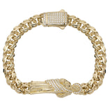 Picture of CZ St. Jude Rolo Link Chain Bracelet 10K Yellow Gold