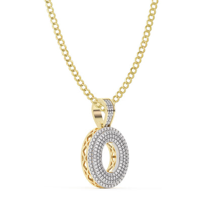 Picture of Diamond "O" Initial Letter Necklace 0.38ct Solid 10K Yellow Gold