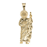 Picture of 3 1/4" Diamond-Cut St. Jude Pendant 10K Yellow Gold