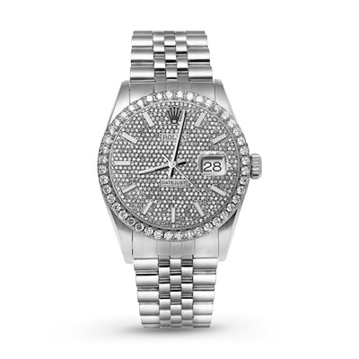 Picture of Rolex Datejust Diamond Bezel Watch 36mm Mother of Pearl Dial | 3.65ct