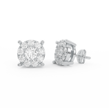 Picture of Women's Round Cluster Diamond Stud Earrings 0.48ct 14K Gold