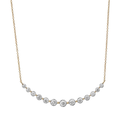 Picture of Curved Bar 0.63ctw Diamond Necklace 14K Yellow Gold