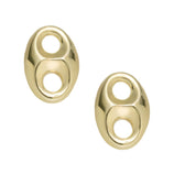 Picture of 3/4" Women's Puffed Gucci Link Stud Earrings Solid 10K Yellow Gold