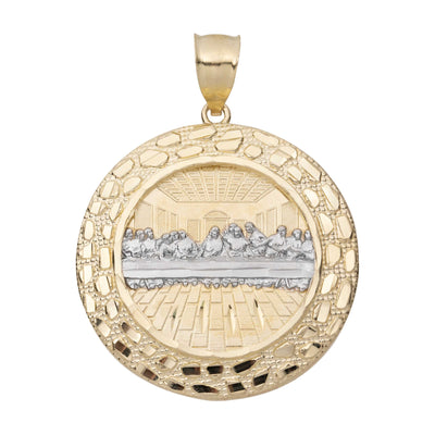 Picture of Nugget Bordered Last Supper Medallion Pendant 10K Yellow Gold