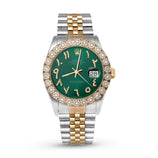 Picture of Rolex Datejust Diamond Bezel Watch 36mm Green Arabic Dial | 2.25ct