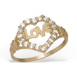 Picture of Women's CZ Heart Love Ring 10K Yellow Gold