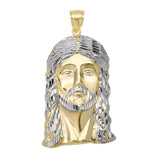 Picture of 3" Diamond Cut Face of Jesus Pendant Solid 10K Yellow Gold