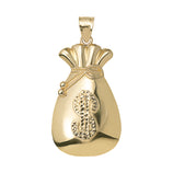 Picture of Diamond-Cut Money Bag Pendant 10K Yellow Gold