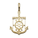 Picture of 1 1/2" CZ Anchor Wheel Pendant 10K Yellow Gold