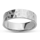 Picture of Hammered Comfort Fit Wedding Band Platinum - Solid