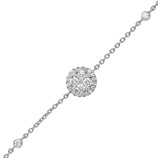 Picture of Women's 0.57ctw Diamond Circle Cluster & Bezel Station Bracelet 14K White Gold