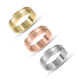 Picture of Brushed Double Stripe Comfort Fit Wedding Band Gold - Solid