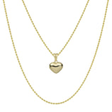 Picture of 3/4" Reversible Heart Necklace 10K Yellow Gold