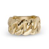 Picture of Diamond-Cut Miami Cuban Link Chain Ring 10K Yellow Gold