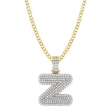 Picture of Diamond "Z" Initial Letter Necklace 0.44ct Solid 10K Yellow Gold