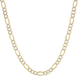 Picture of Men's Pave Figaro Chain 10K Yellow White Gold - Solid