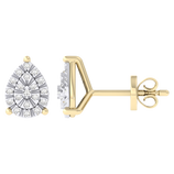 Picture of Men's Miracle Plate Pear Shaped Diamond Stud Earrings 0.10ct 14K Gold