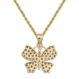 Picture of CZ Butterfly Pendant Necklace 10K Yellow Gold