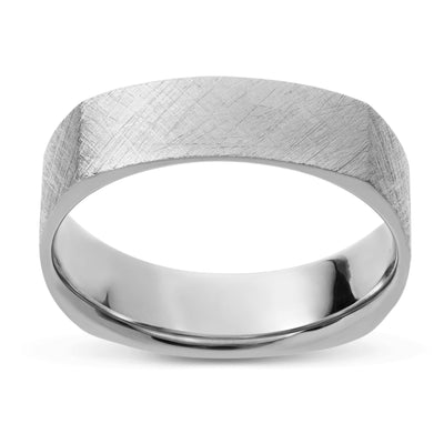 Picture of Euro-Square Matte Comfort Fit Wedding Band Platinum - Solid