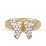 Picture of Women's CZ Butterfly Ring 10K Yellow Gold