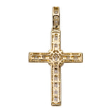 Picture of 1 3/4" Cross Baguette & Round Cut Diamond Pendant 1.31ct 14K Yellow Gold