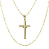 Picture of 1 3/4" Jesus Cross Crucifix Pendant & Chain Necklace Set 14K Yellow White Gold