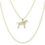 Picture of 7/8" Diamond Cut Dog Pendant & Chain Necklace Set 10K Yellow Gold