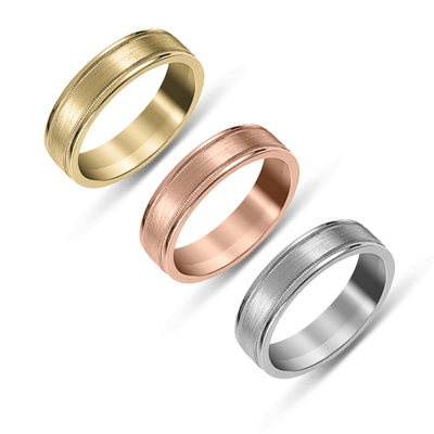 Picture of Brushed Milgrain Comfort Fit Wedding Band Gold - Solid