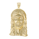 Picture of 3" Diamond Cut Face of Jesus Pendant Solid 10K Yellow Gold