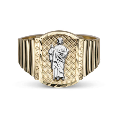 Picture of Diamond-Cut Saint Jude Ring 10K Yellow Gold