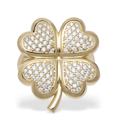 Picture of CZ Clover Ring 10K Yellow Gold