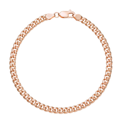 Picture of Miami Cuban Link Chain Anklet 14K Rose Gold - Hollow