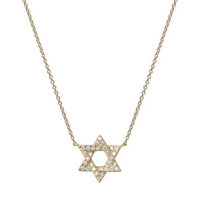 Picture of Star of David Diamond Necklace 0.12ctw 14K Yellow Gold