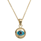 Picture of 3/4" Cutout Evil Eye Pendant Necklace 14K Yellow Gold