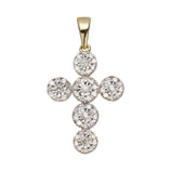 Picture of 1" Miracle Plate Cross Diamond Pendant 0.61ct 14K Yellow Gold