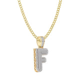 Picture of Diamond "F" Initial Letter Necklace 0.31ct Solid 10K Yellow Gold