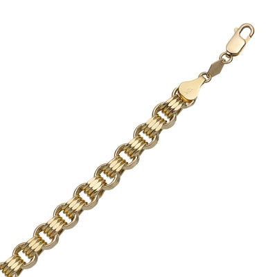 Picture of Women's Byzantine Rolo Link Chain Bracelet 10K Yellow Gold - Hollow