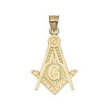 Picture of The Square and Compasses Masonic Pendant 10K Yellow Gold