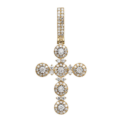 Picture of 1 3/4" Miracle Plate Cross Diamond Pendant 1.36ct 14K Yellow Gold