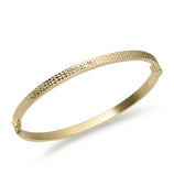 Picture of 3mm Diamond-Cut Square Tube Bangle Bracelet 14K Yellow Gold