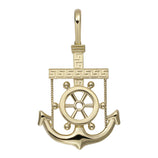 Picture of Greek Key Anchor Wheel Pendant 10K Yellow Gold