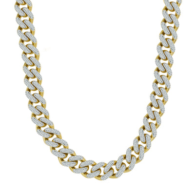 Men's Monaco Chain Miami Cuban Link Chain Necklace 10K Yellow Gold