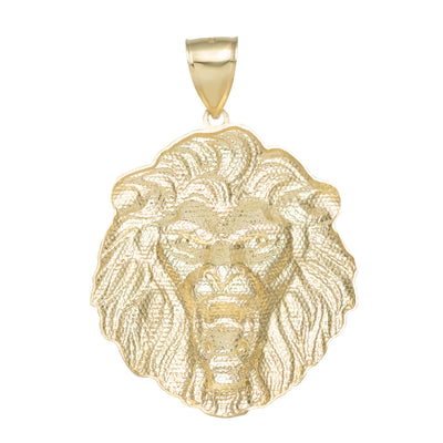 Picture of 1 3/4" Diamond-Cut Roaring Lion Head Pendant 10K Yellow Gold